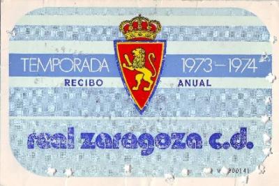 ABONO REAL ZARAGOZA 1973/74