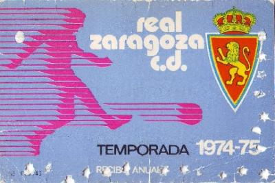 ABONO REAL ZARAGOZA 1974/75