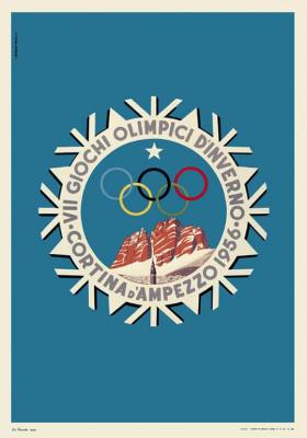 Cartel Olimpiadas de Invierno Cortina Dampezzo 1956