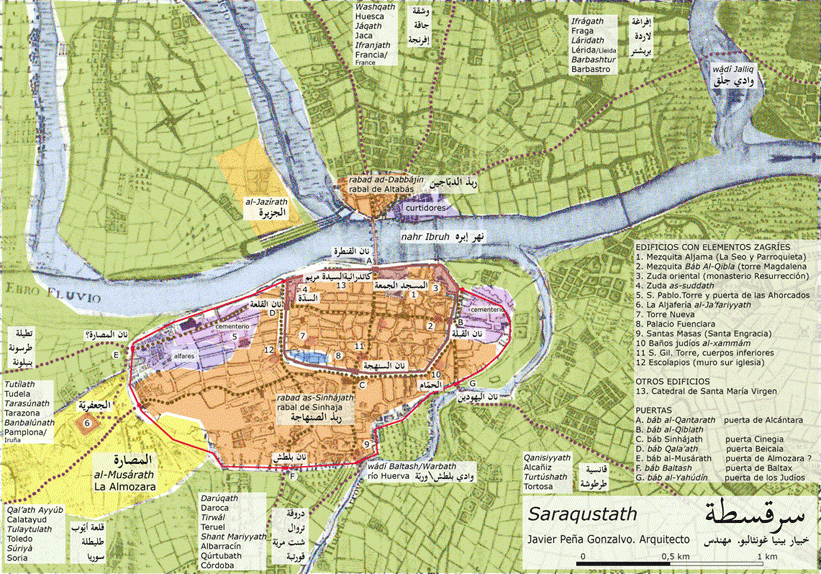 Plano de la ciudad de Saraqusta