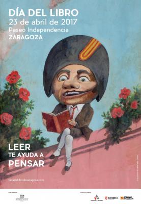 Cartel  Día del Libro en Zaragoza 2017
