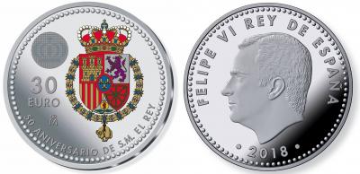 Moneda 30  España 2018
