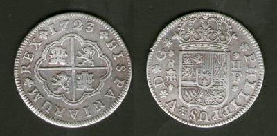 Felipe V en la moneda española de la Casa de Borbon
